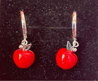 Pendientes plata aro con manzana