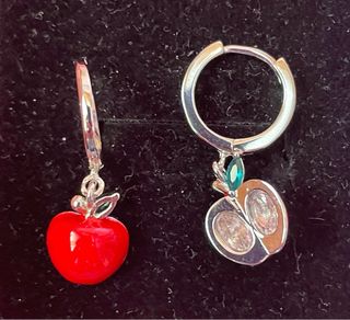 Pendientes plata aro con manzana