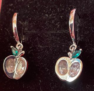 Pendientes plata aro con manzana