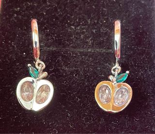 Pendientes plata aro con manzana