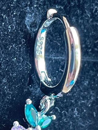 Pendientes plata racimo uvas.