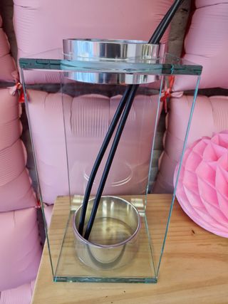 Barcelona. Jarron de vidrio y pie de metal