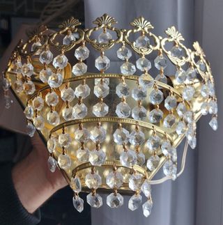 Apliques antiguos de latón y cristal