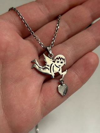 Collar con colgante "Ángel con corazon" plata 925
