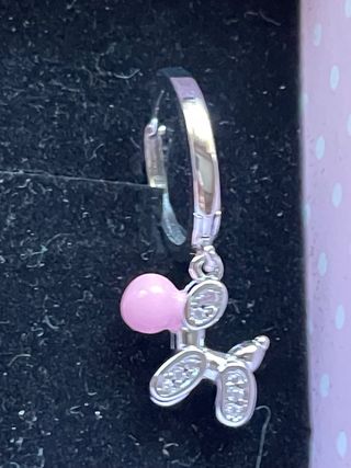 Pendientes plata aro perro salchicha