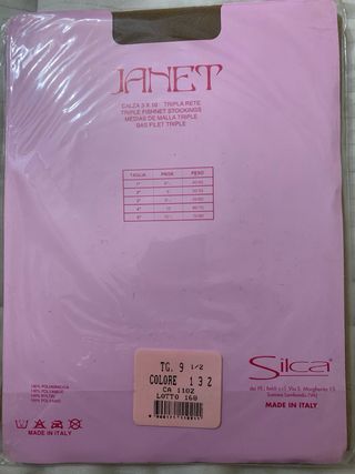 Calze per reggicalze tg 9 e 1/2 Silca colore fumo