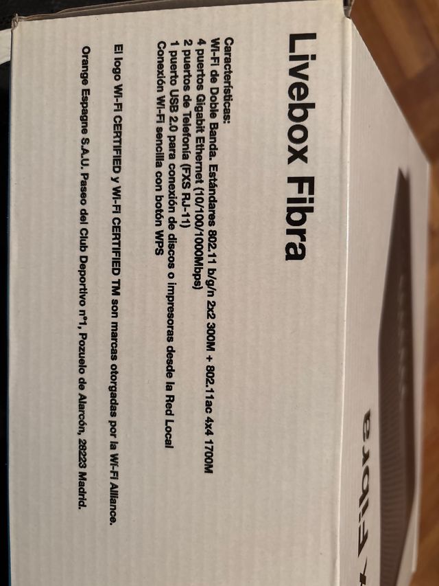 Router Livebox Fibra