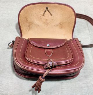 Flamante bolso de cuero auténtico hecho a mano