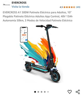 Patinete eléctrico por estrenar Evercross