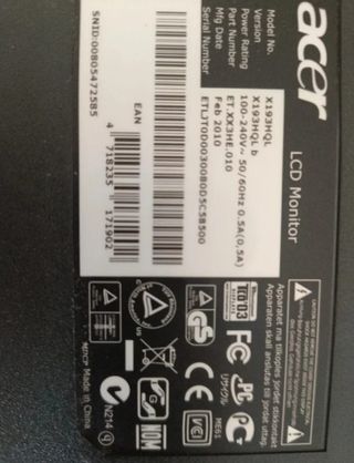 Monitor Acer TFT 19 pulgadas 