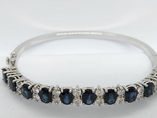 pulsera oro 18k diamantes y zafiros