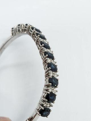 pulsera oro 18k diamantes y zafiros