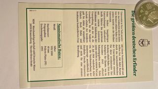 Medalla Otto Hahn  Plata Pura .999