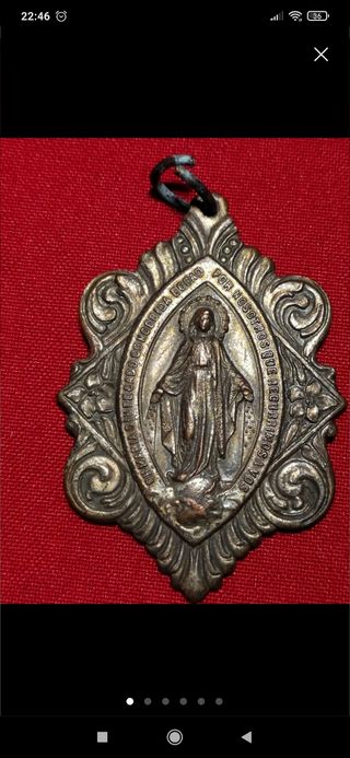 Colgantes Corazon Jesus y Maria