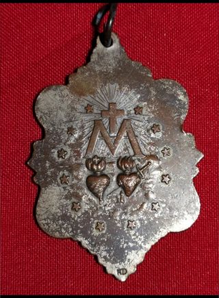 Colgantes Corazon Jesus y Maria