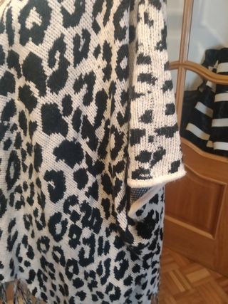 Chaqueta floja con flecos lana