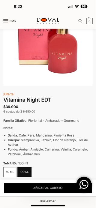 Perfume VITAMINA Night 100 ml