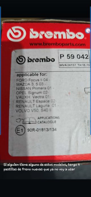 Pastillas freno brembo