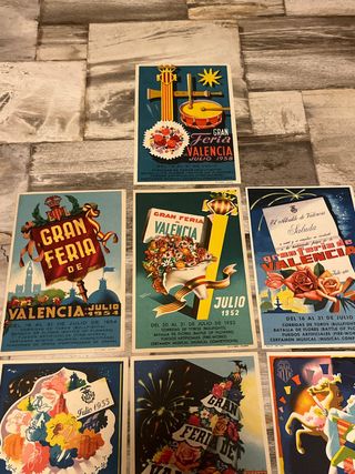 Lote 7 postales Gran Feria Valencia 50’s