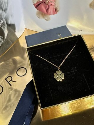 Colgante Trebol oro y cadena