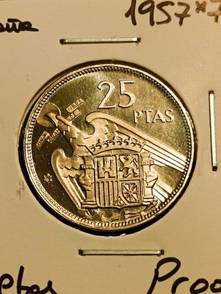 MONEDAS 25 PESETAS PROOF 1957*74*75