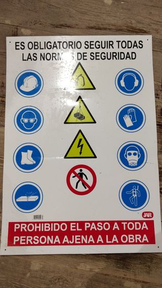 Cartel de prevención y seguridad en obra