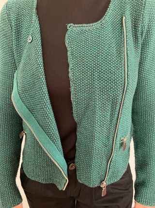 Cardigan "CORTEFIEL" verde/lurex T/S