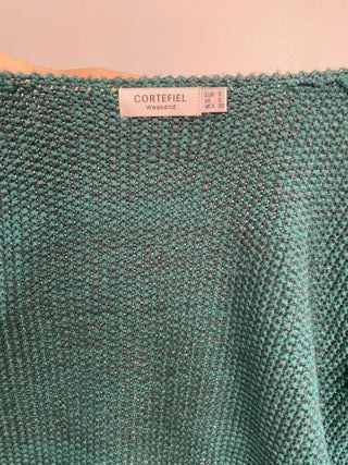 Cardigan "CORTEFIEL" verde/lurex T/S