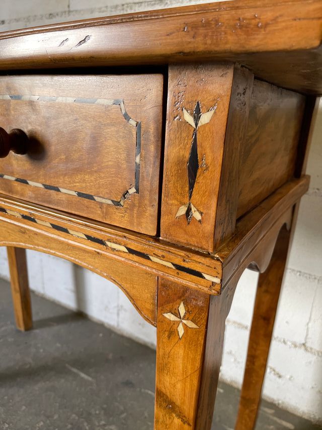 ✅consola antigua marqueteria RESTAURADA