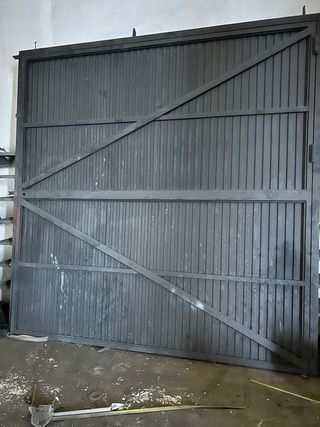 puerta garaje abatible corredera acero 3 x 3 
