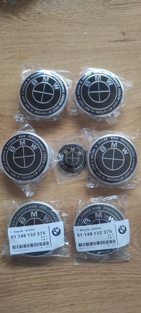 1 JUEGO LOGOS BMW FULL BLACK 50