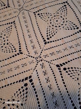 Artesanal colcha ganchillo de hilo cama 135-150 bl