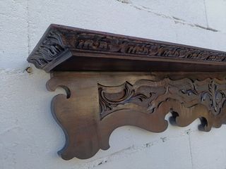 Prateleira 1355mm vintage madeira entalhada