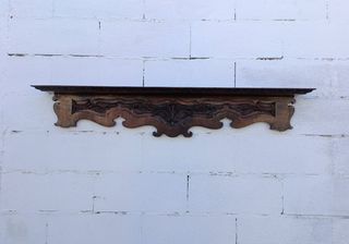 Prateleira 1355mm vintage madeira entalhada