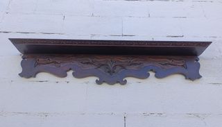 Prateleira 1355mm vintage madeira entalhada