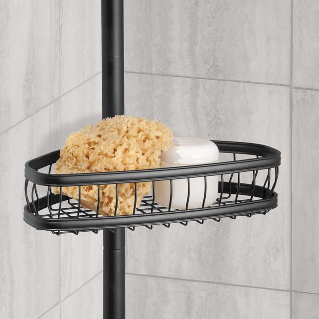 Suporte de duche telescópico com 4 cestos ajustáveis