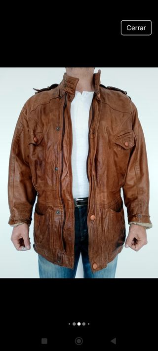 Chaquetón vintage cuero auténtico M Medidas indica