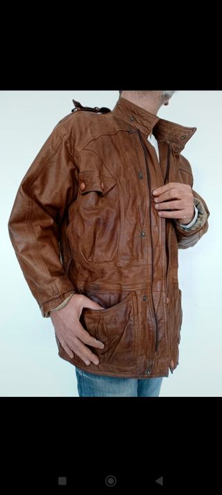 Chaquetón vintage cuero auténtico M Medidas indica
