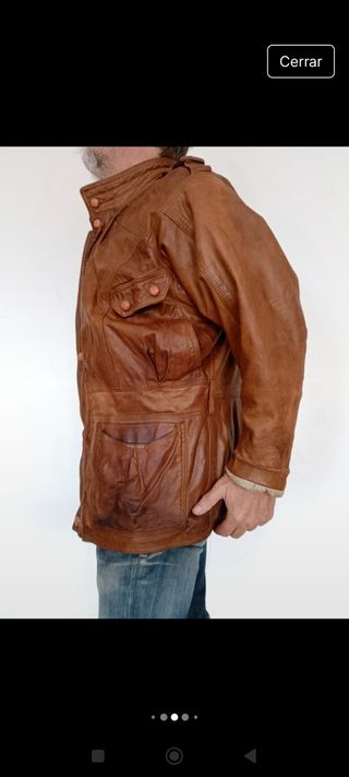 Chaquetón vintage cuero auténtico M Medidas indica