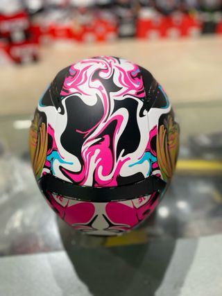 Casco Ls2 integral Rapid II Cyberg rosa blanco