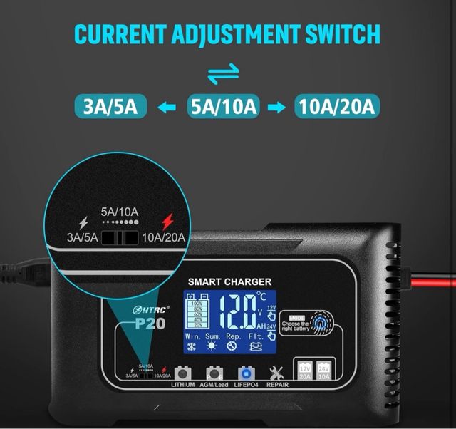 Cargador de Batería de Coche 20A SolarMr