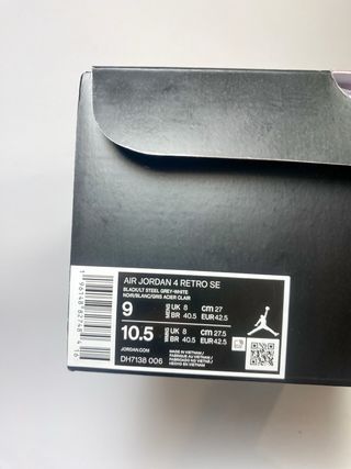 Jordan 4 Retro SE Black Canvas  42.5 EU