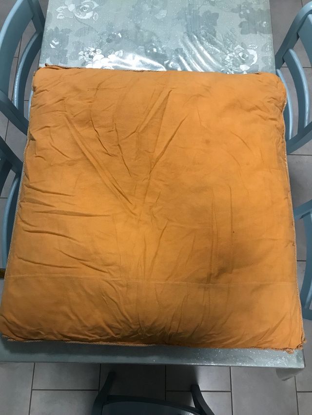 Puf trapuntino per piedi arancio vintage