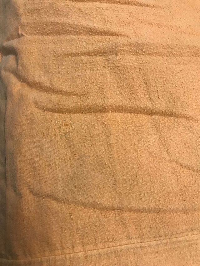 Puf trapuntino per piedi arancio vintage