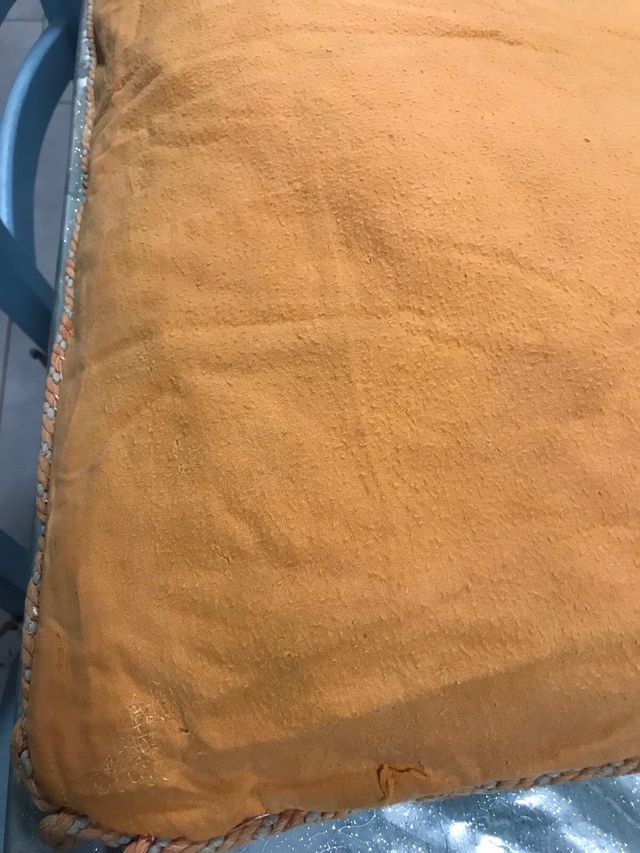 Puf trapuntino per piedi arancio vintage