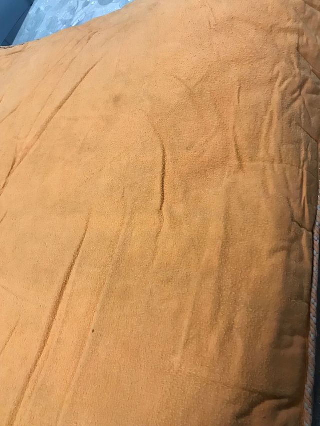 Puf trapuntino per piedi arancio vintage