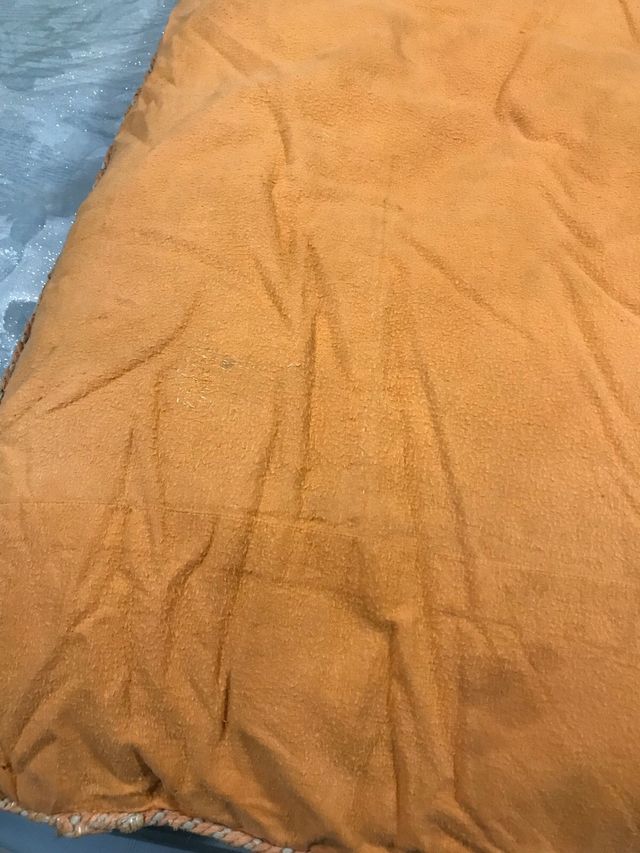 Puf trapuntino per piedi arancio vintage