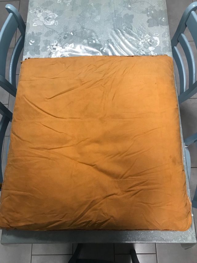 Puf trapuntino per piedi arancio vintage