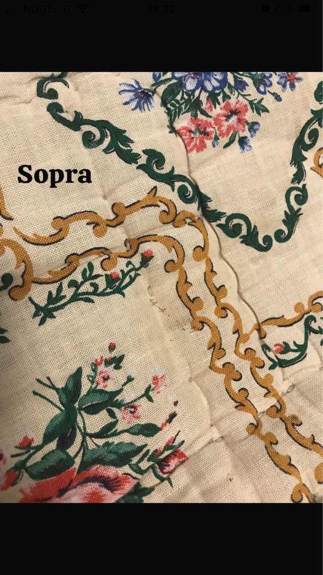 Trapuntino vintage beige a fiori grande