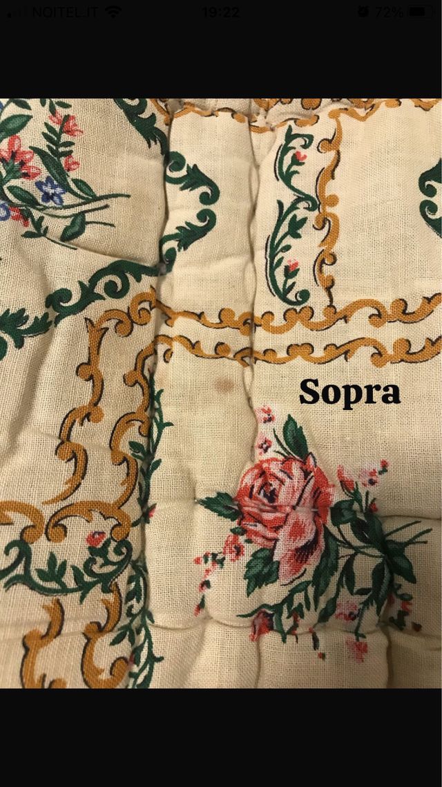 Trapuntino vintage beige a fiori grande